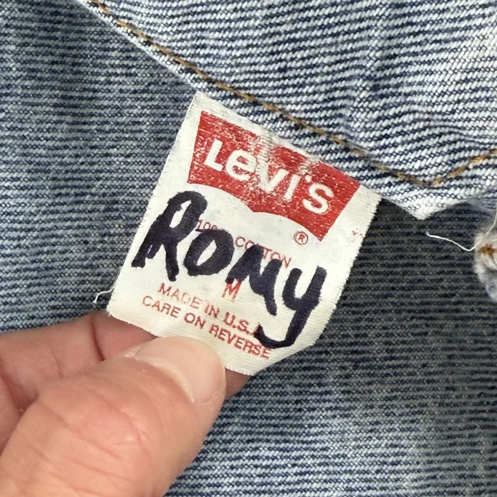 Vintage 80s Levis White Tab Trucker Jacket Acid Wash 75068-0219 Men Medium USA
